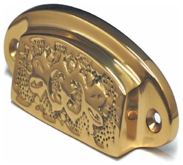 Cal Crystal Vintage Bin Pull Vintage Brass Collection 2 3 4 Inch