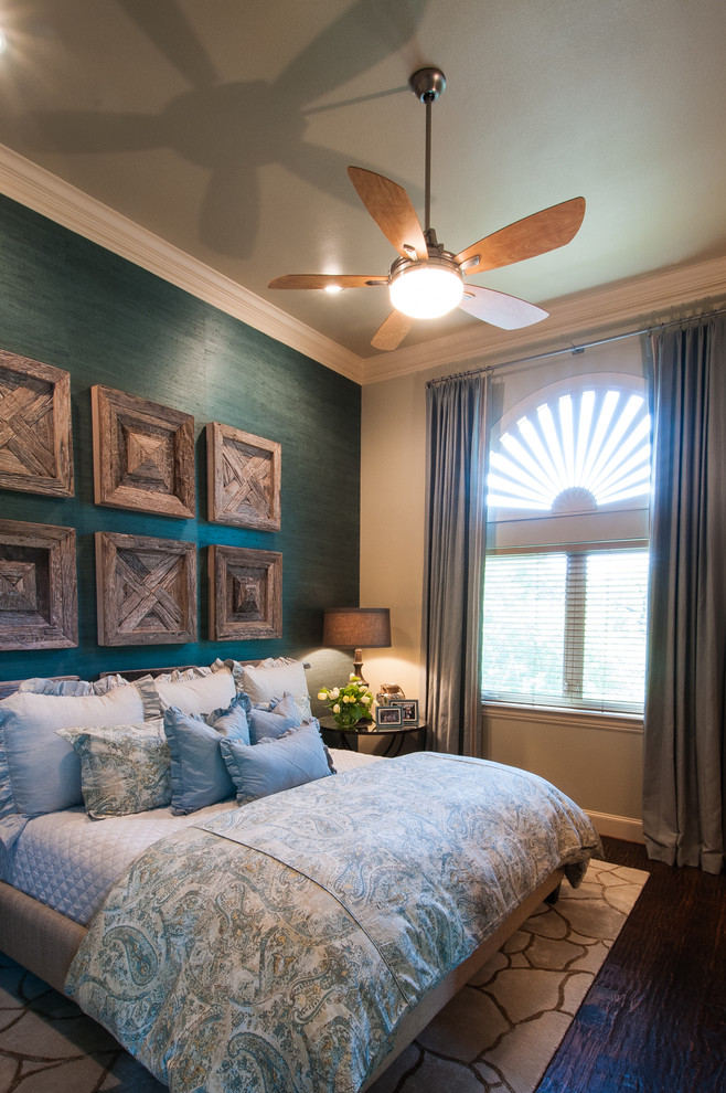 Photo of a country bedroom in Dallas.