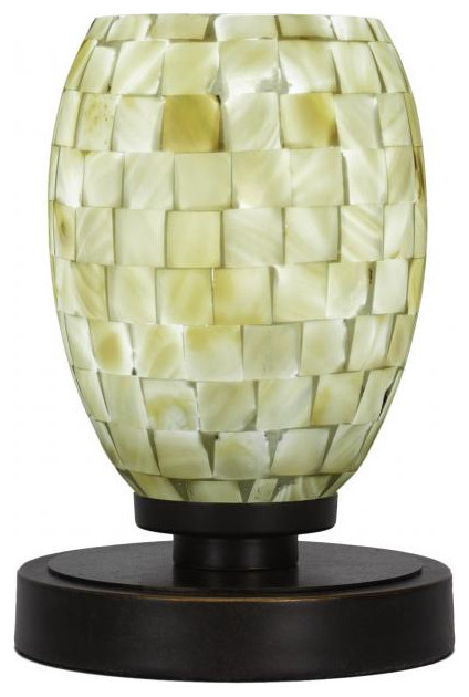 Luna 1-Light Table Lamp, Dark Granite/Ivory Glaze Seashell