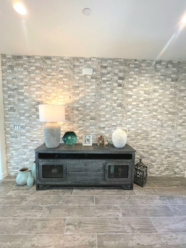 Travertine Accent Wall - French Country - Living Room - by Bobs Custom ...