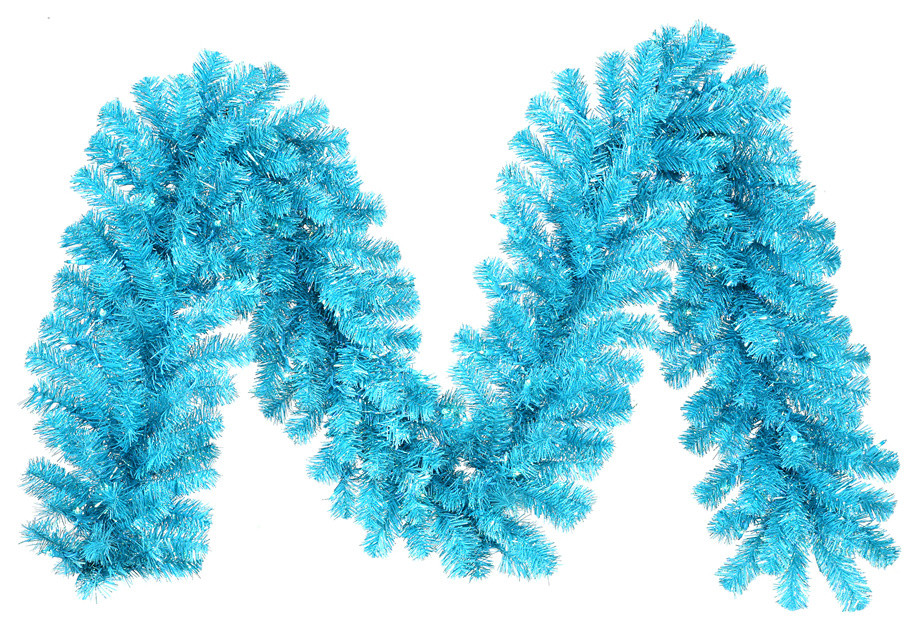 Vickerman Artificial Sky Blue Series Garland, 9' x 12" Wreaths And