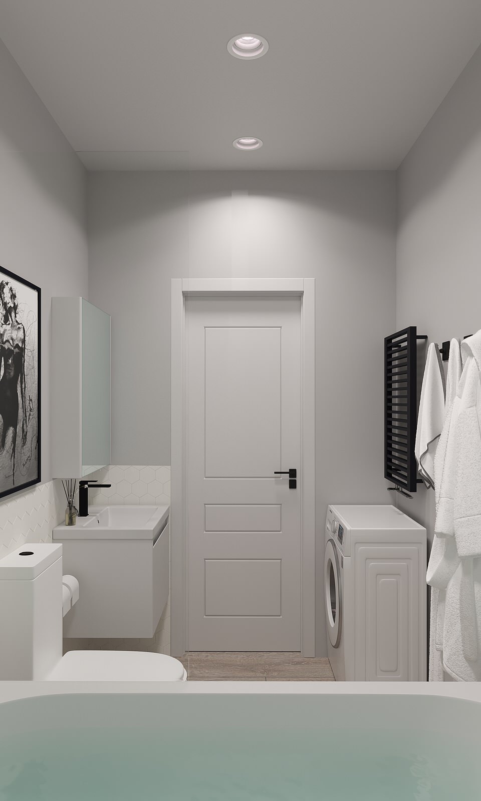 Санузел в современном стиле 4 м2