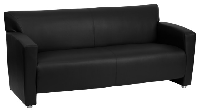 Black Bonded Leather Sofa 222-3-BK-GG
