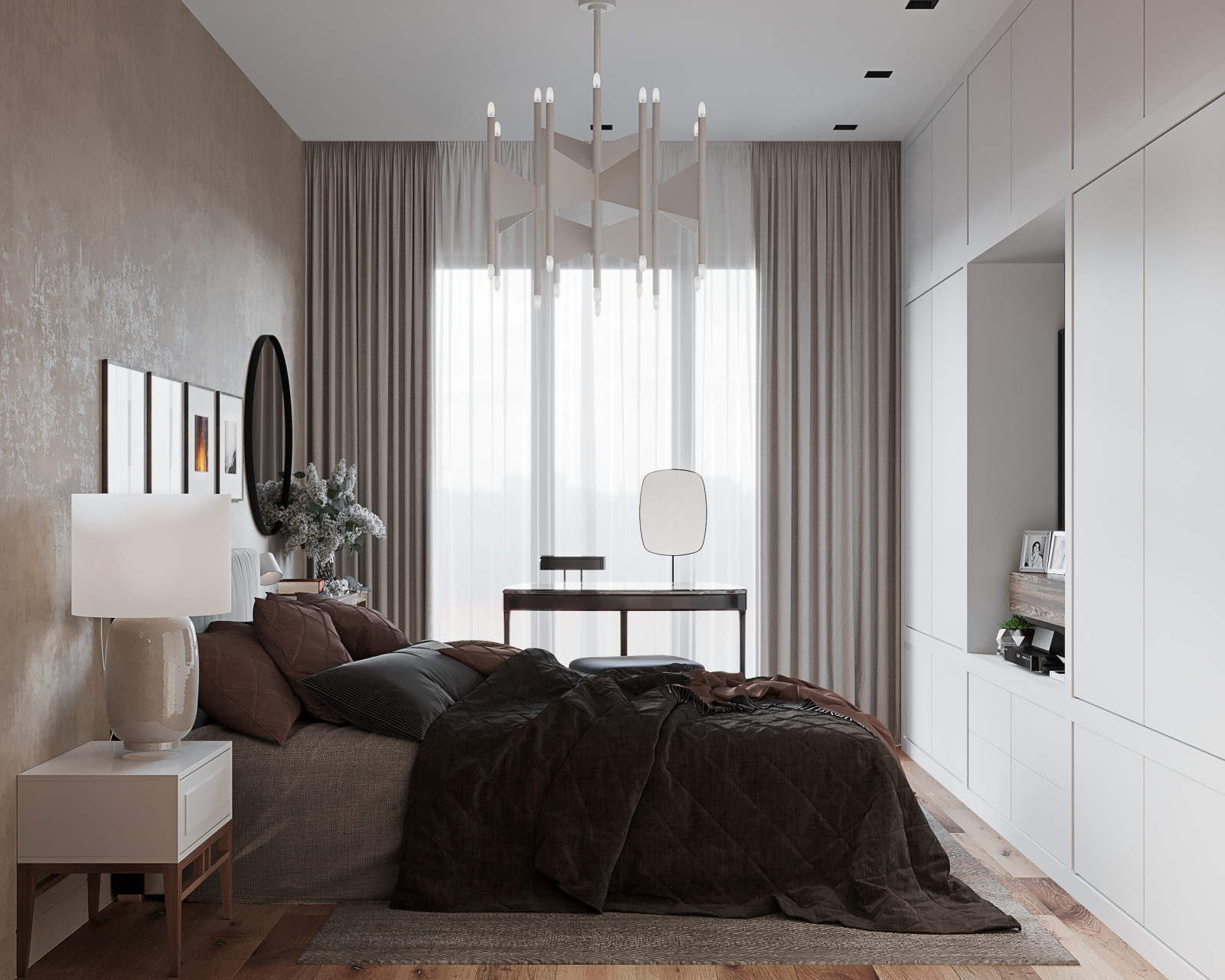 Визуализация квартиры в бежевых тонах