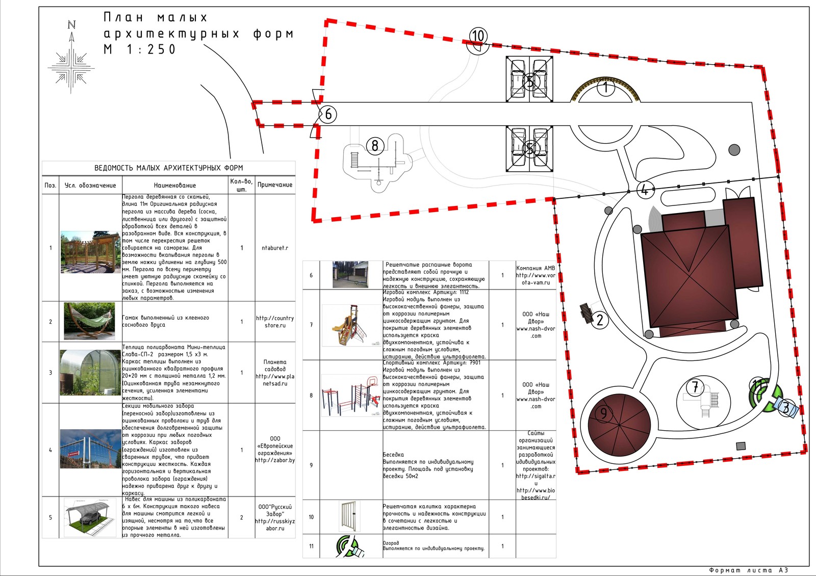 Часть проекта благоустройства и озеленения частного сада