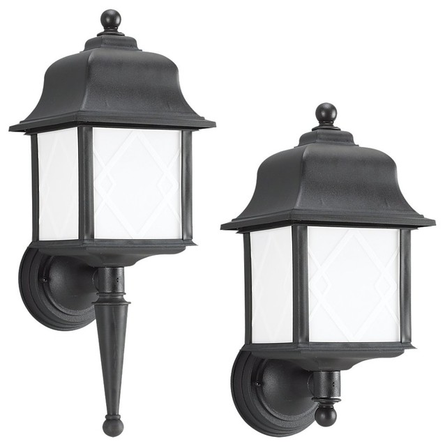 Sea Gull Lighting 88113BLE-12 Harbor Point Black Outdoor Wall Sconce