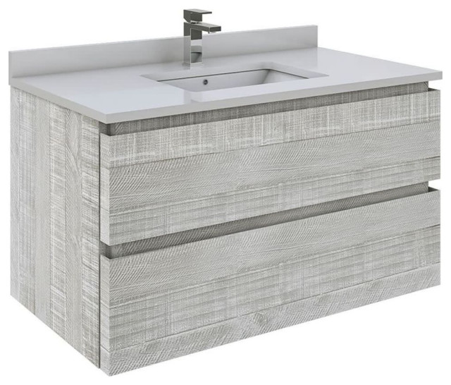 Fresca FCB3136U Formosa 36" Wall Mounted Single Basin Vanity Set
