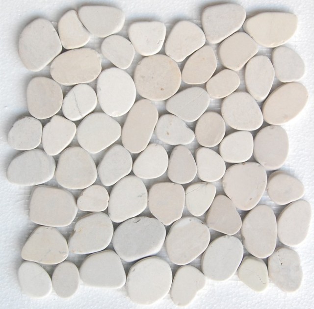 Tan Natural 12x12 Interlocking Indonesia Pebble Tile Sample