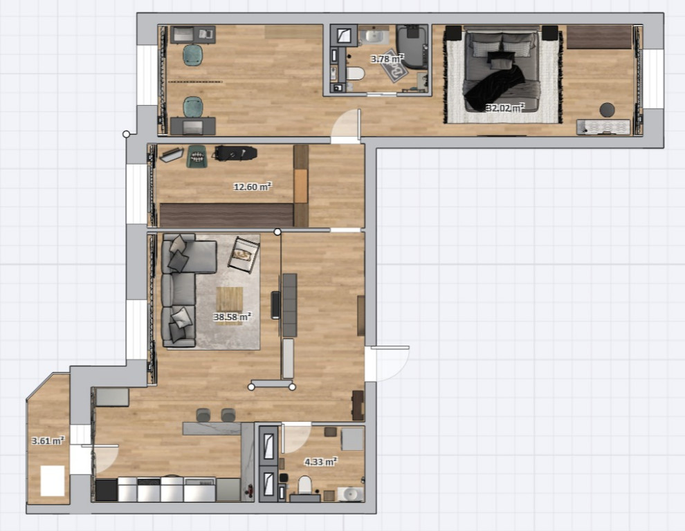 Планировочное решение 3-комнатной квартиры