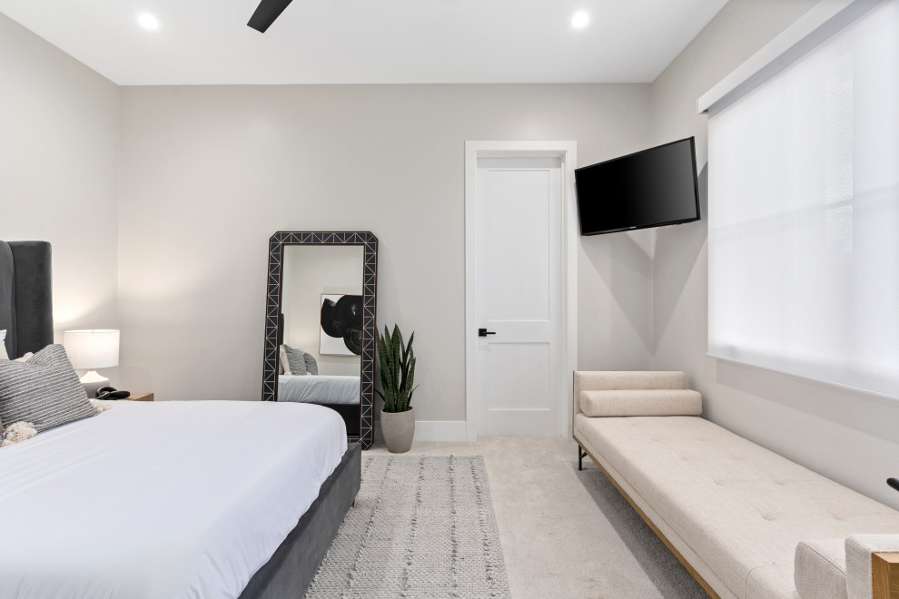 Example of a transitional bedroom design in Phoenix