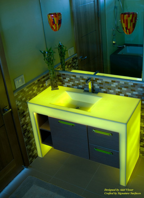 Corian Illuminations Vanity Contemporary Bathroom