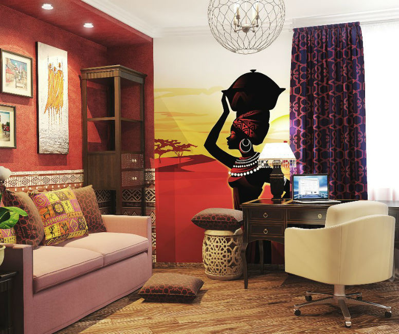 Рабочий кабинет в этно стиле