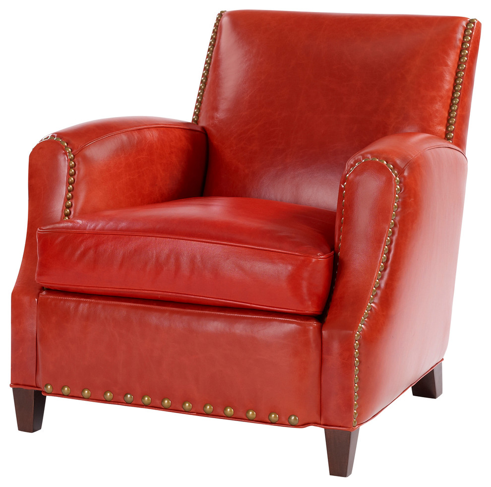 Red Leather Chair Design, Red Leather Club Chairs