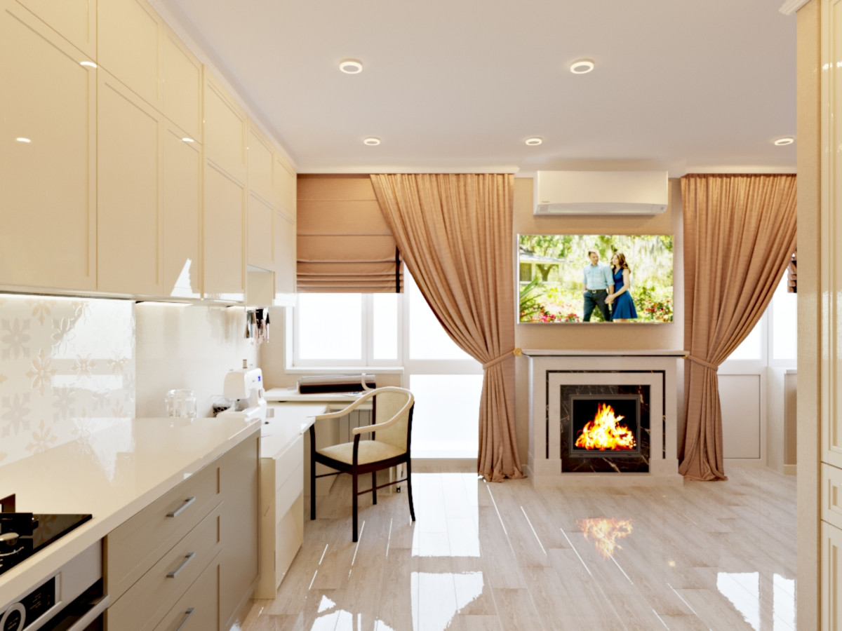 Карамелька. Кухня-Гостиная.