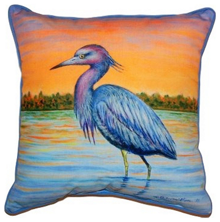 Heron & Sunset Extra Large Zippered Pillow 22x22