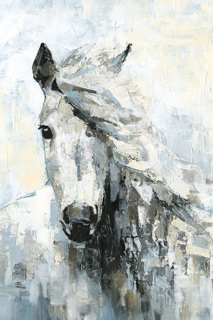 WHITE HORSE PAINTING STYLE CANVAS WALL ART PICTURES PRINTS 12/"x12/" FREE UK P/&P
