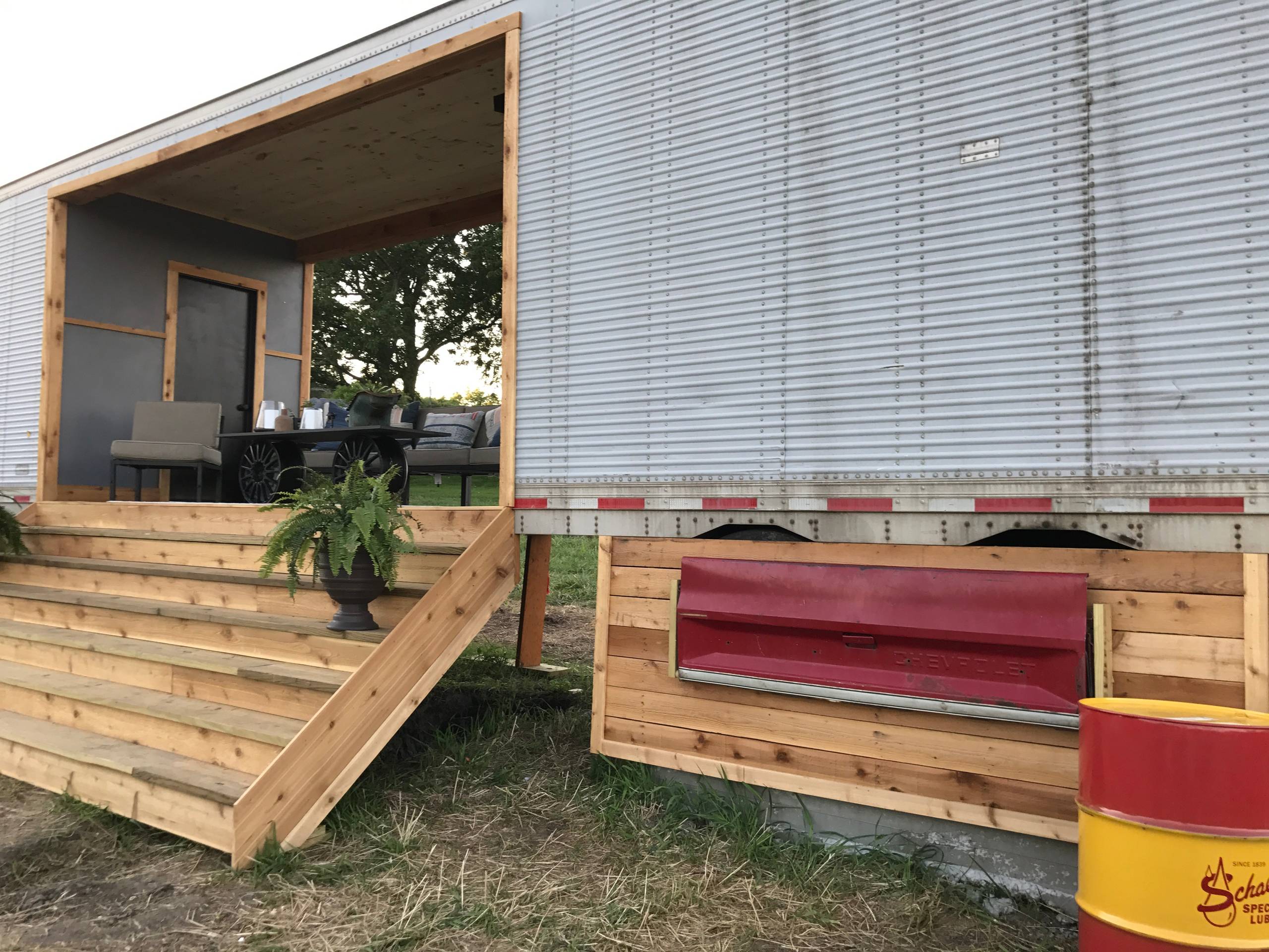 Vintage semi trailer reno turned tiny home