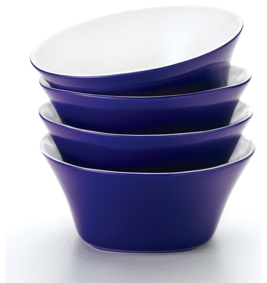 Rachael Ray 'Round and Square' 4-piece Blue Raspberry Cereal Bowl Set