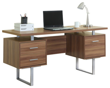 Computer Desk Contemporary monarch specialties computer desk, 60", cappuccino, silver metal Computer Desk Contemporary monarch specialties computer desk, 60", cappuccino, silver metal