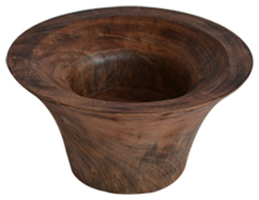 Benzara BM165435 Large decorative Wooden Bowl ,Brown