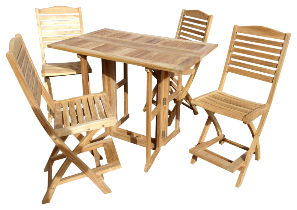 Grade A Teak 48"x31" Rectangular Folding Counter Table With 4 Folding