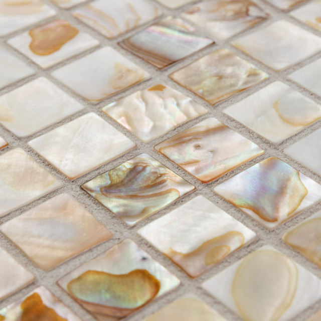 Conchella Square Natural Natural Shell Wall Tile - Beach Style - Mosaic ...