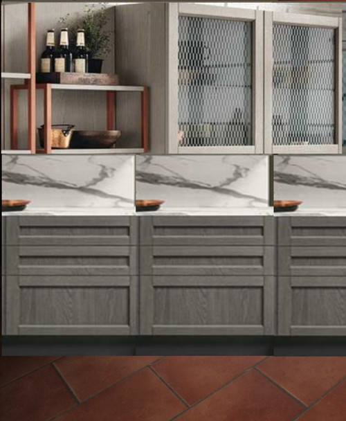 Colore per cucina con pavimento in gres stile cotto Colori per la cucina