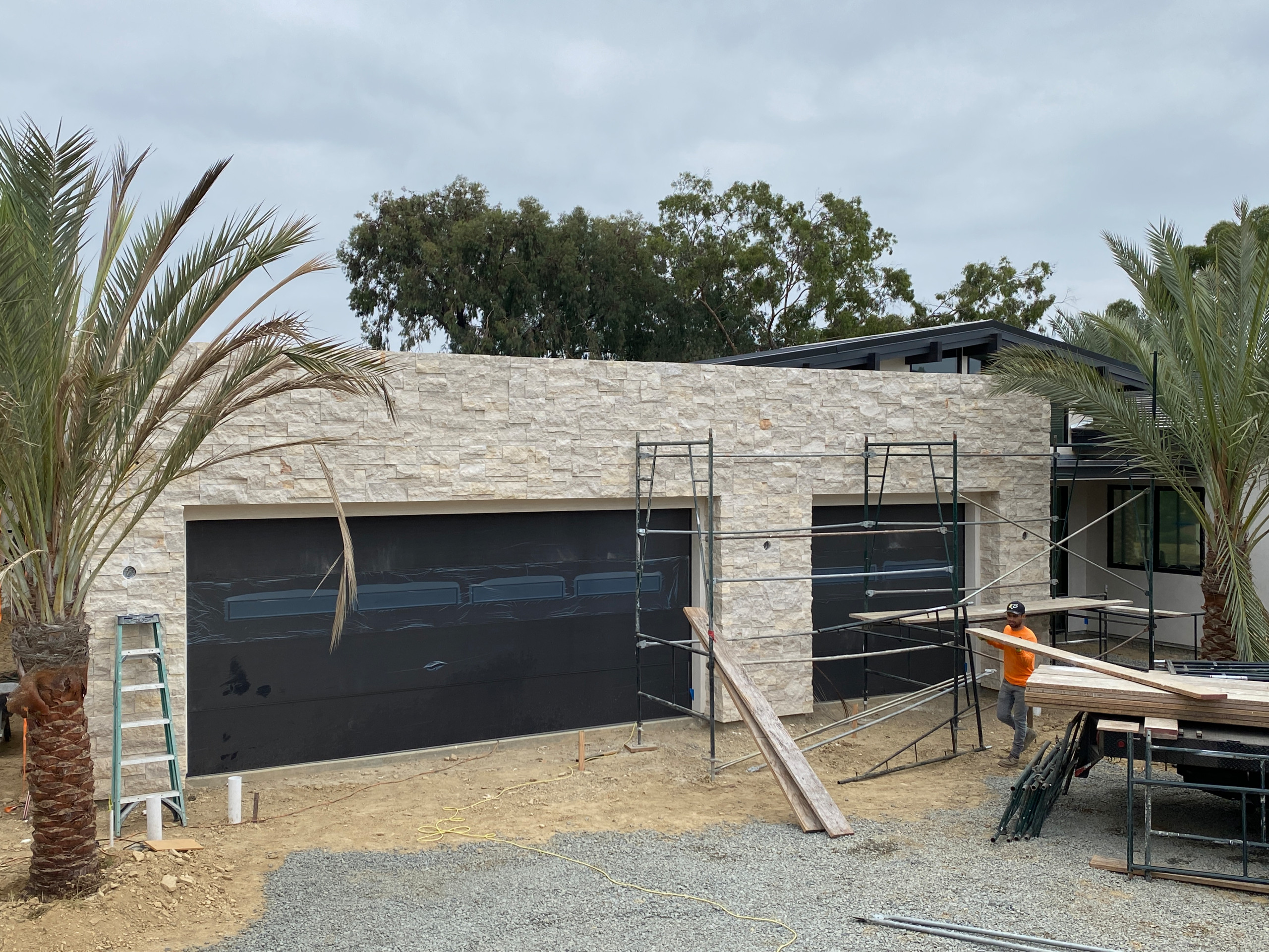 Just Installed Stone Veneer on this Garage Wall in La Jolla