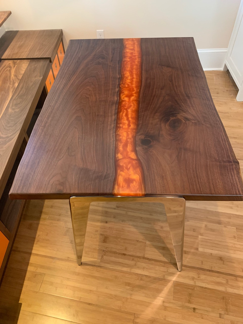 Live Edge Wood and Acrylic Custom Table