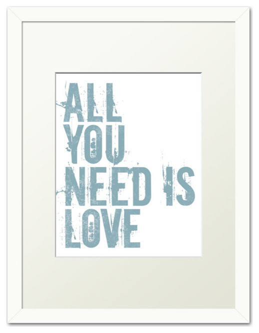 All You Need Is Love, white frame (light blue)