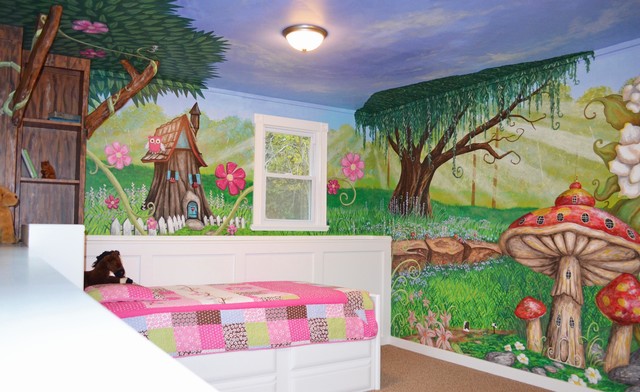my houzz: an enchanted forest bedroom - traditional - kids