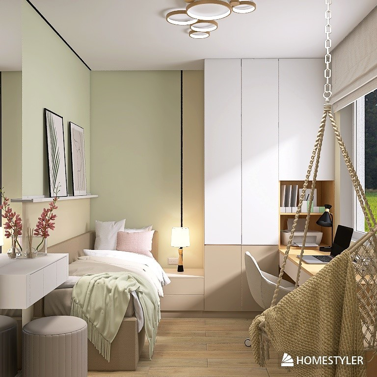 Подростковая комната 10 м2 в современном стиле