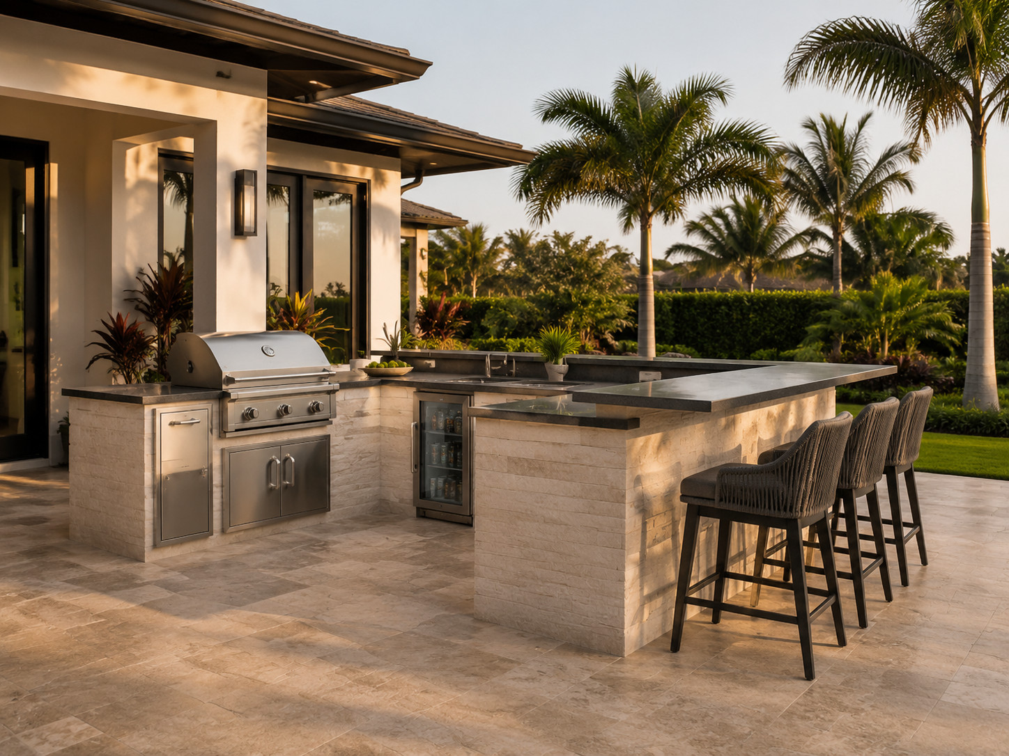 Custom Outdoor Kitchen Islands & Bars