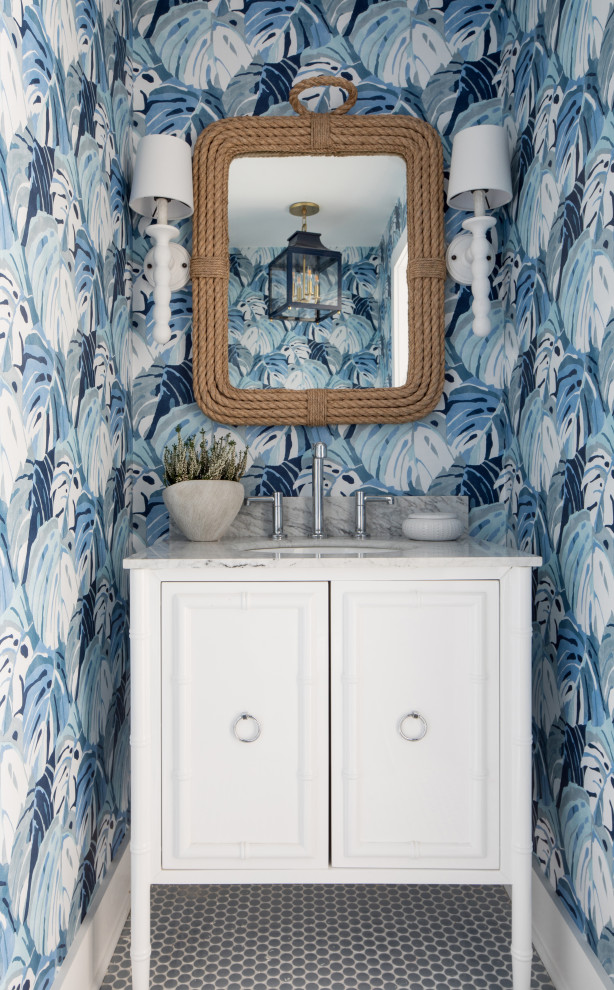 Design ideas for a beach style cloakroom in New York.