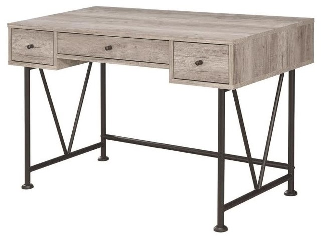 Iese Style Writing Desk With 3 Drawers Iese Style Writing Desk With 3 Drawers Gray Driftwood