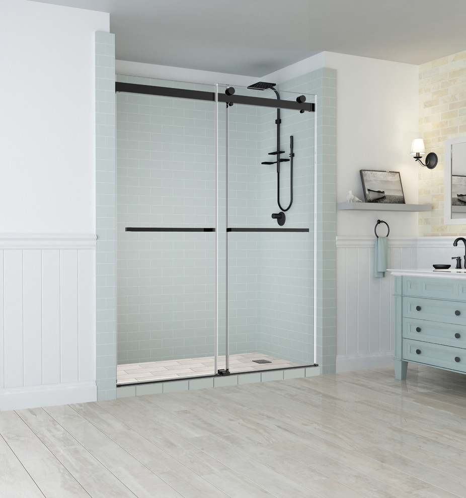 Rivage Frameless DoubleBypass Sliding Shower Door Contemporary Shower Doors by Aston Houzz