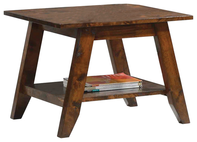 Coaster End Table, Rustic Pecan - Transitional - Side ...