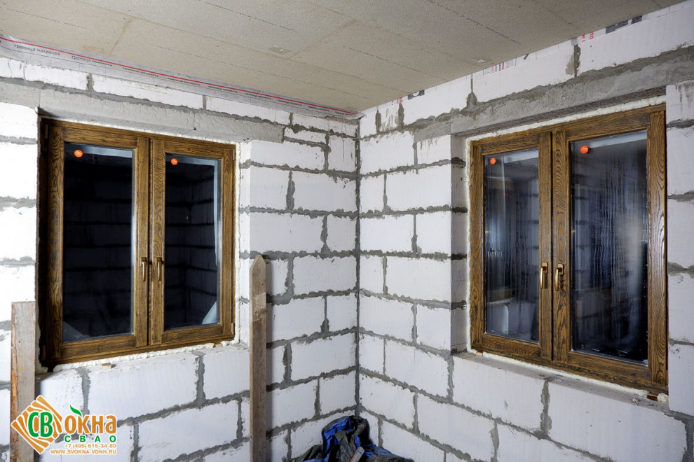Дерево-алюминиевые окна в Марушкино