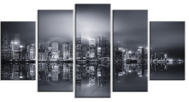 Industrial Metal Wall Art hong kong black and white panorama" metal wall art - industrial Industrial Metal Wall Art hong kong black and white panorama" metal wall art - industrial