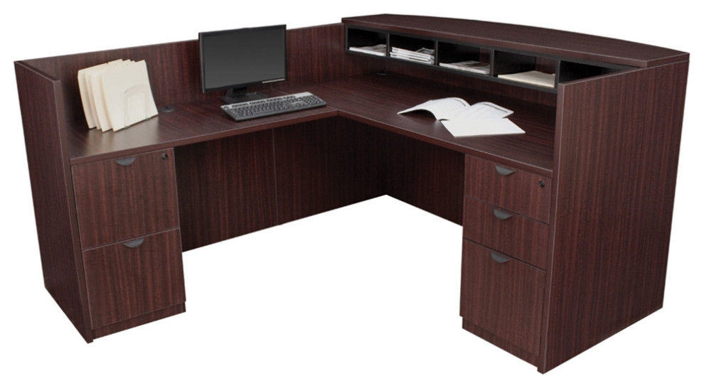 Legacy Box Box File/ File File Pedestal Reception Desk- Mahogany ...