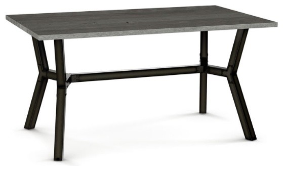 Rustic Metal Table Base With Distressed Wood Tabletop - Industrial ...