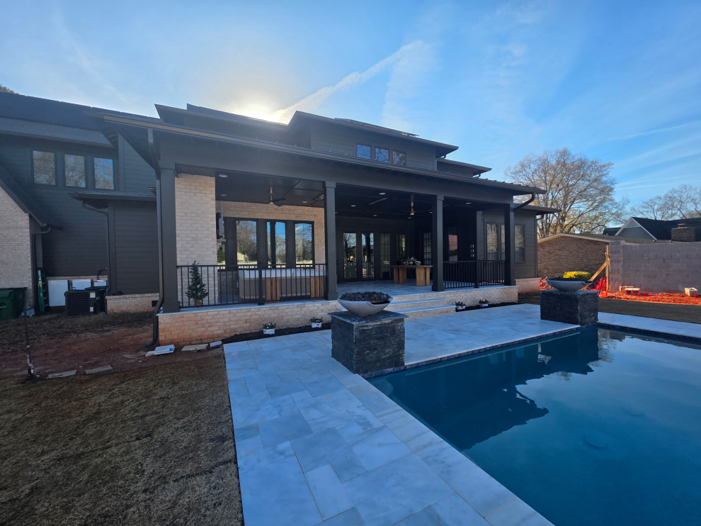 Porch Addition with Gas Fireplace