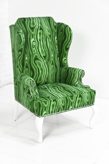 Brixton Wing Chair, Malachite Linen
