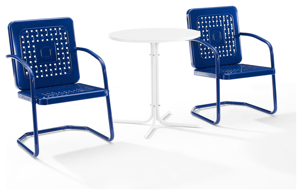 Bates 3Piece Outdoor Metal Bistro Set Bistro Table & 2 Armchairs