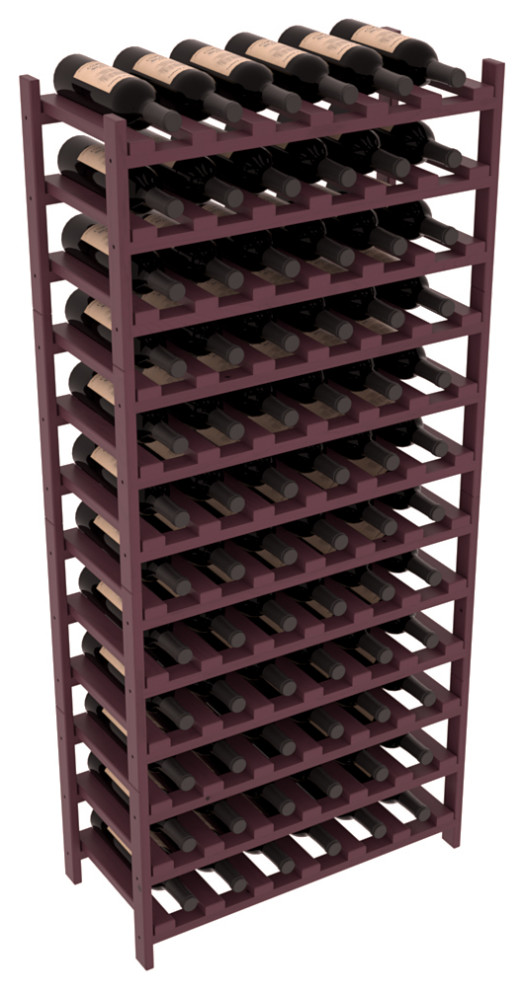 72-Bottle Stackable Wine Rack, Ponderosa Pine, Burgundy/Satin Finish