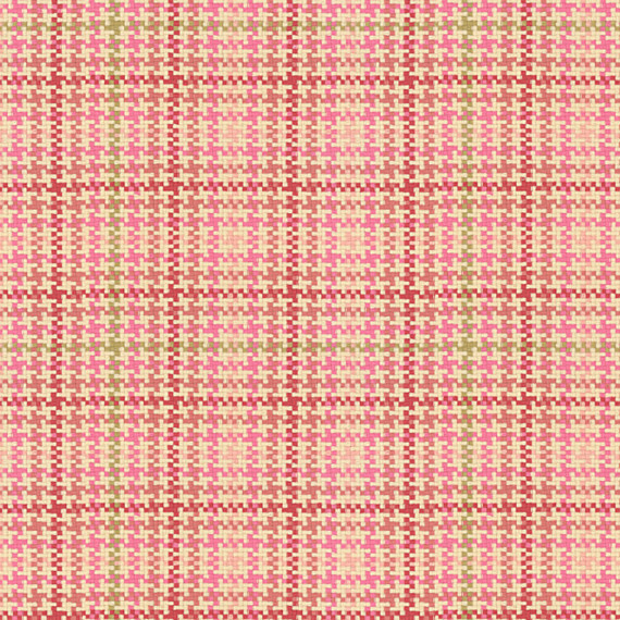 Pink Houndstooth Woven Fabric