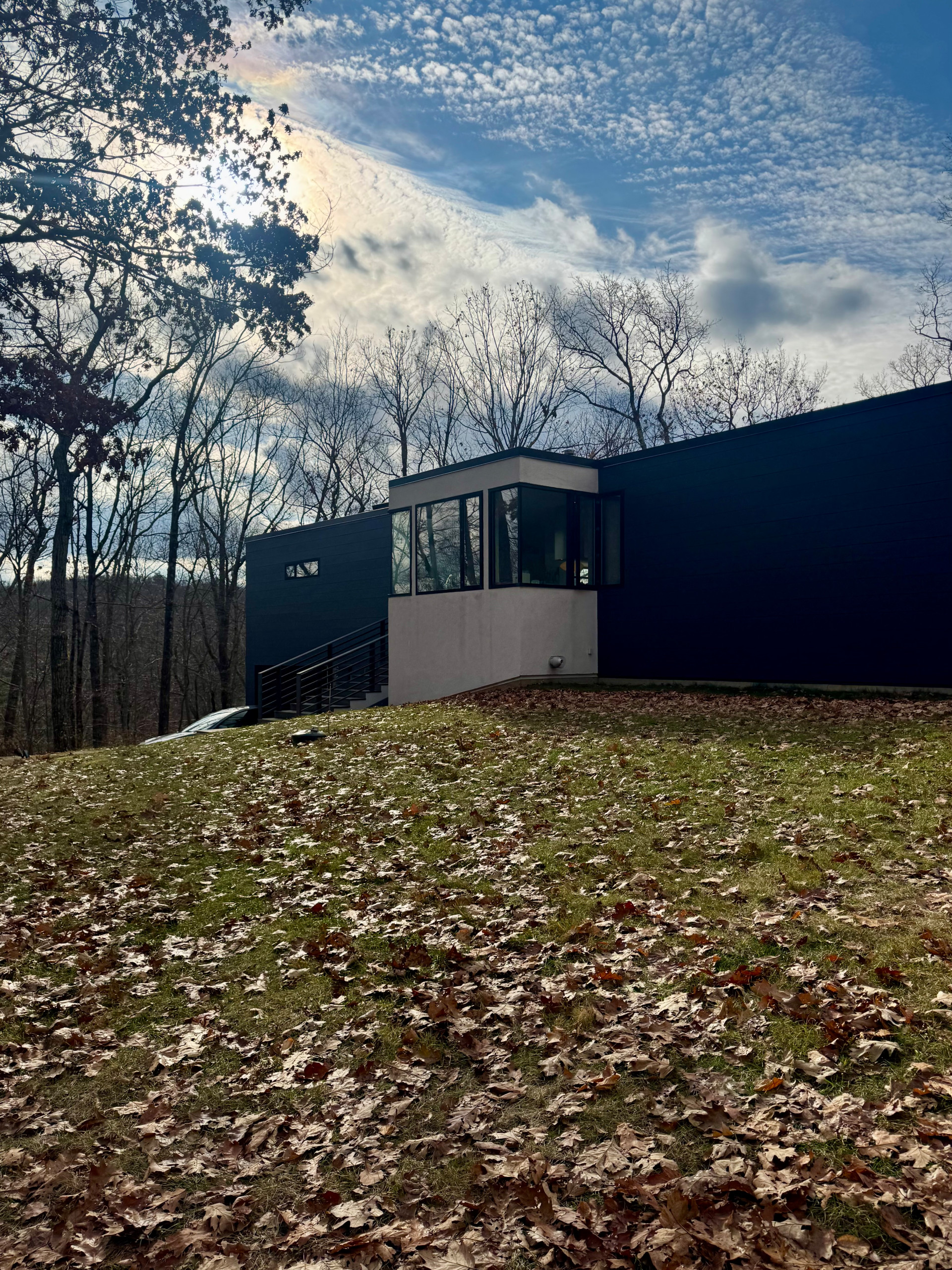 Complete change of the outdoor facade, replacing the old wood full of mold with a contemporary efficient long lasting material, cladding all the exterior walls on the mountain house.