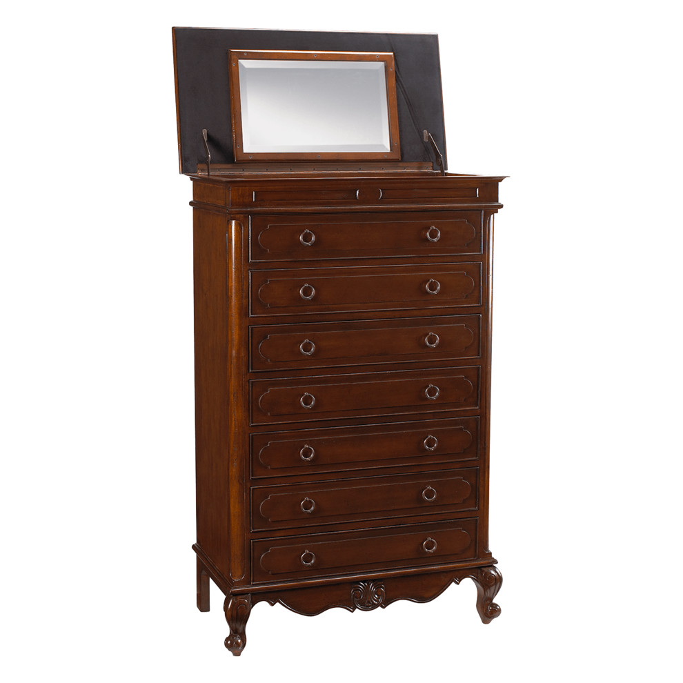 French Heritage Maison Lilles Semainier Chest With Lift-Up Mirror