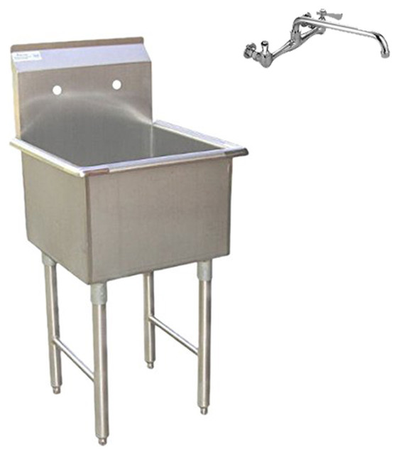 Commercial Grade Stainless Steel Laundry and Garage Sink With Faucet ...