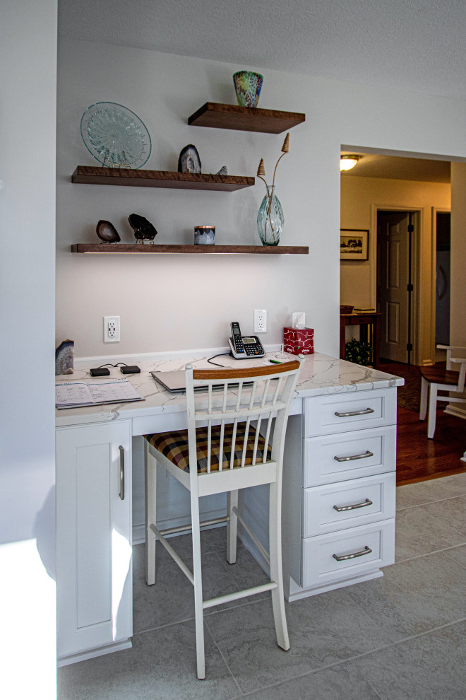 Greenfield Cabinetry White Kitchen Office Area And Pantry Storage   Home Design 